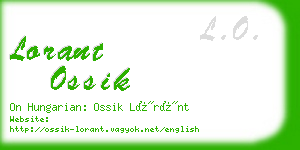 lorant ossik business card